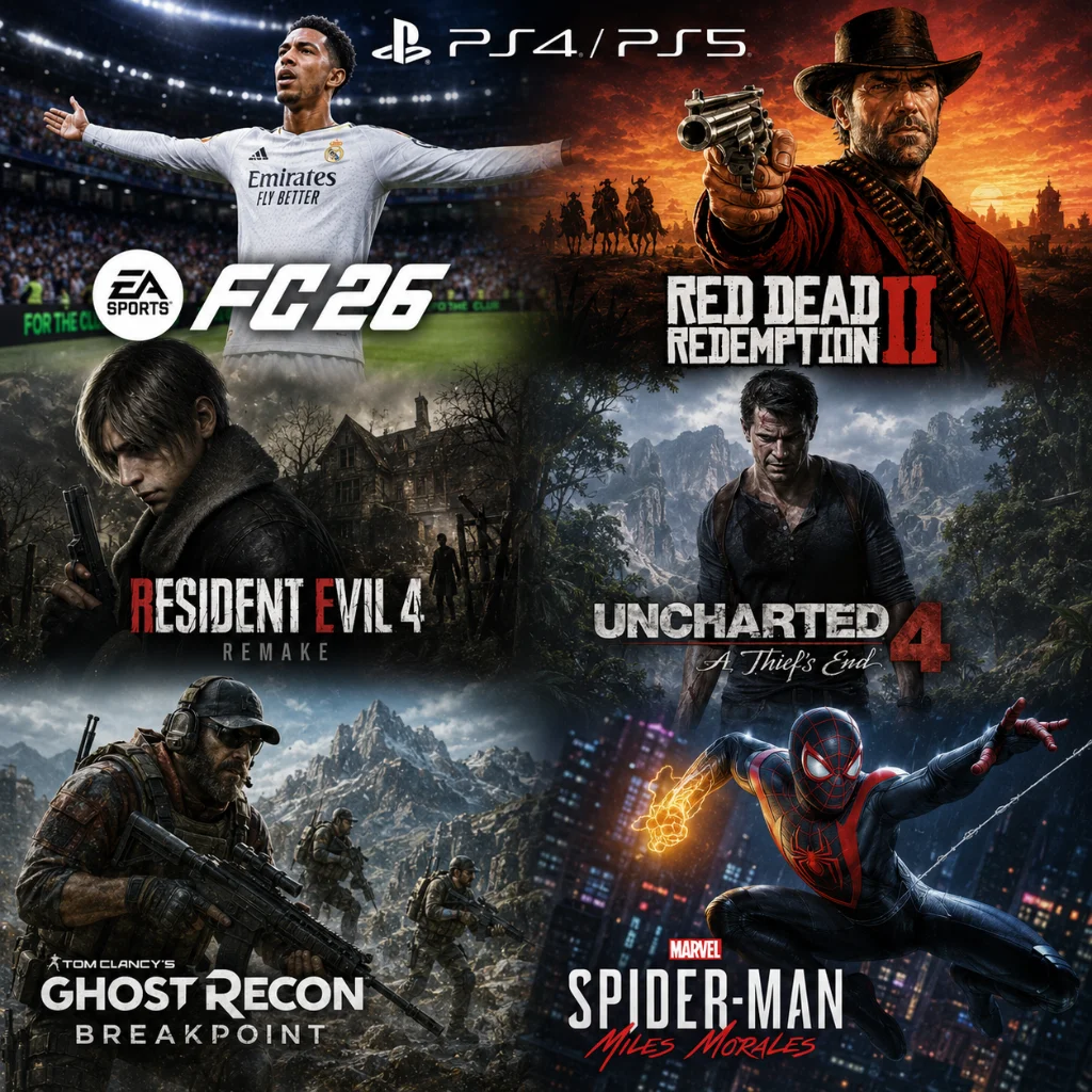 Pack PS4/PS5 — 6 juegos — A4